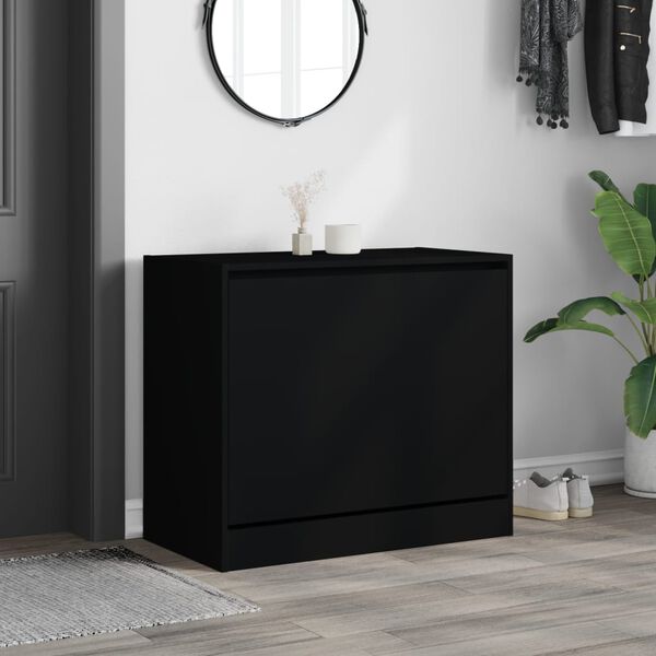 vidaXL Schuhschrank Schwarz 80x42x69 cm Holzwerkstoff