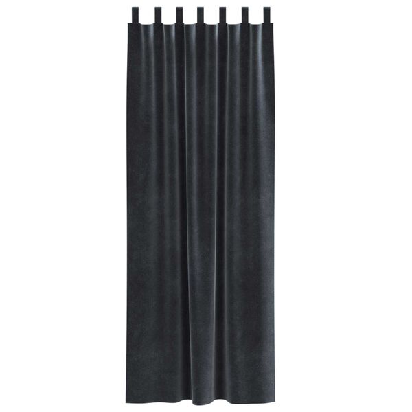 vidaXL Verdunkelungsvorhänge 2 pcs Dunkelgrau 140 x 225 cm Samt