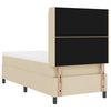 vidaXL LED Boxspringbett mit Matratze Creme 100 x 200 cm Stoff