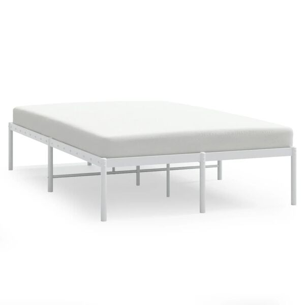 vidaXL Bettgestell Metall Wei&szlig; 120x190 cm