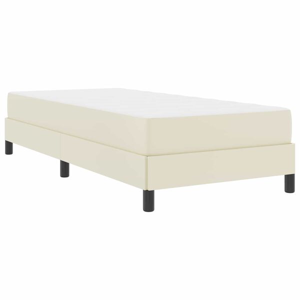 vidaXL Bettrahmen mit Matratze Creme 90 x 200 cm Stoff