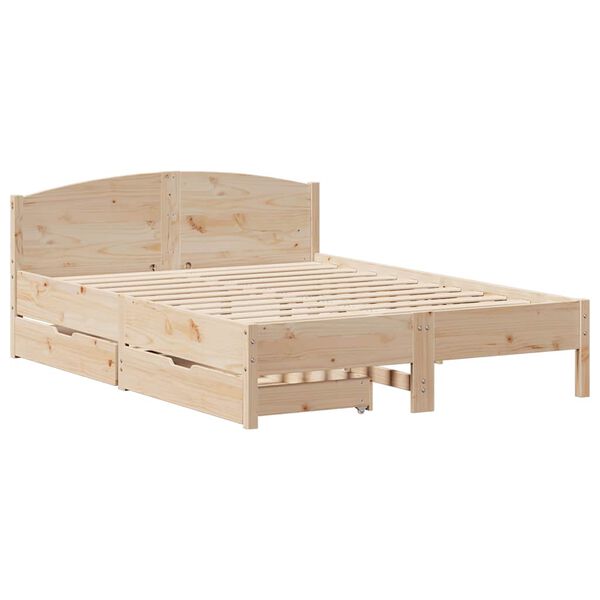 vidaXL Massivholzbett ohne Matratze 140x190 cm Kiefernholz
