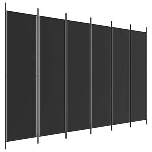 vidaXL 6-tlg. Paravent Schwarz 300x200 cm Stoff