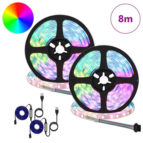 vidaXL LED Streifen 2 pcs Schwarz und Transparent 4000 mm