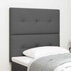 vidaXL LED Kopfteil mit LED-Lichtleisten Dunkelgrau 90 cm Polyester