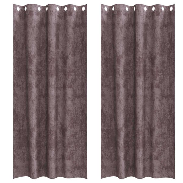 vidaXL Samtvorh&auml;nge mit Vorh&auml;ngen 2 pcs Braun 260 x 140 cm Samt