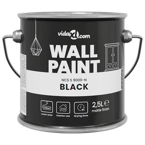 vidaXL Wandfarbe Schwarz 2,5 L Wanddruck