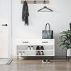 vidaXL Schuhbank Hochglanz-Wei&szlig; 102x35x55 cm Holzwerkstoff
