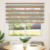 vidaXL Doppelrollo Sandbraun 140x150 cm Stoffbreite 135,9 cm Polyester