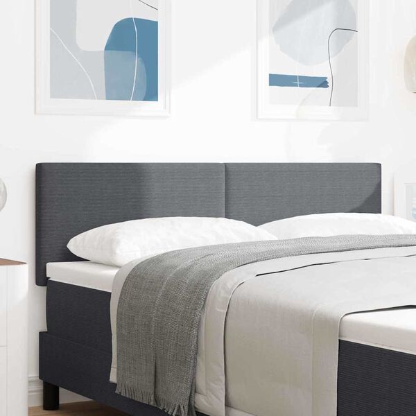vidaXL Kopfteil mit Kopfteil Dunkelgrau 144 cm Kunstleder