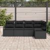 vidaXL Sofa Set 5 pcs Schwarz Poly-Rattan