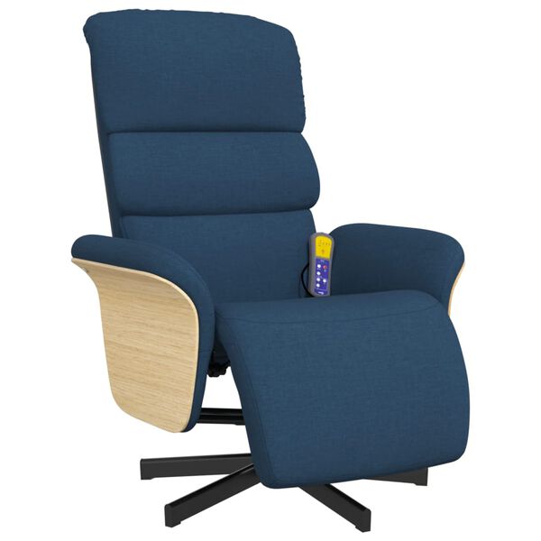 vidaXL Massagesessel mit Fu&szlig;teil Blau Stoff
