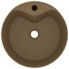 vidaXL Luxus-Waschbecken mit &Uuml;berlauf Matt Creme 36x13 cm Keramik