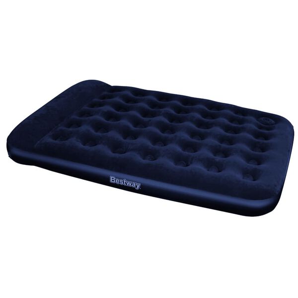 Bestway Luftbett Beflockt mit Integrierter Fu&szlig;pumpe 203x152x28 cm