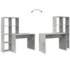 vidaXL Schreibtisch Beton Grau 138,5 x 55 x 143 cm Holzwerkstoff
