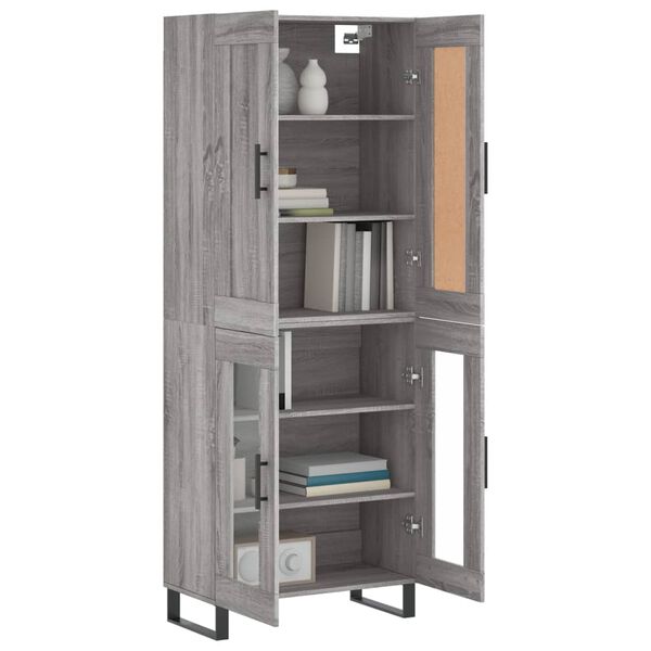 vidaXL Highboard Grau Sonoma 69,5x34x180 cm Holzwerkstoff