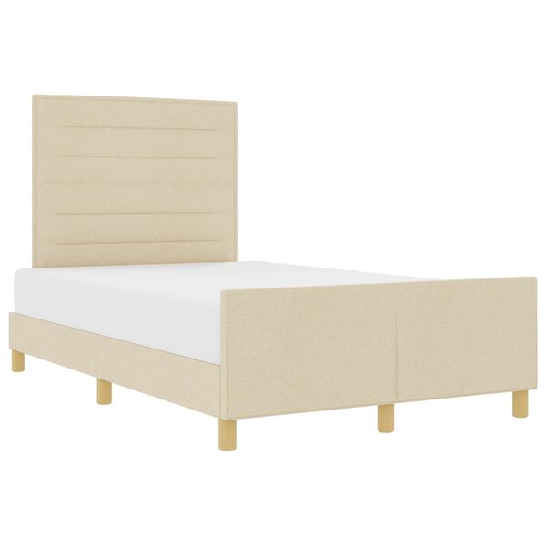 vidaXL Bettgestell mit Kopfteil Creme 160 x 200 cm Stoff