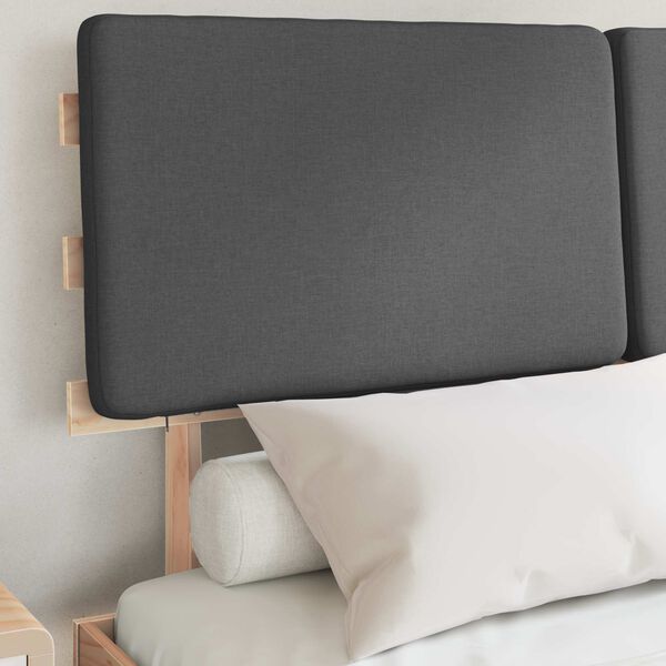 vidaXL Bettgestell mit gepolstertem Kopfteil Dunkelgrau 150 x 200 cm