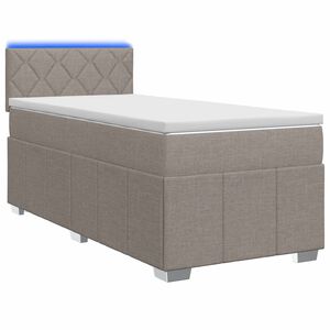 vidaXL Boxspringbett mit Matratze mit Kopfteil Taupe 90 x 200 cm Stoff
