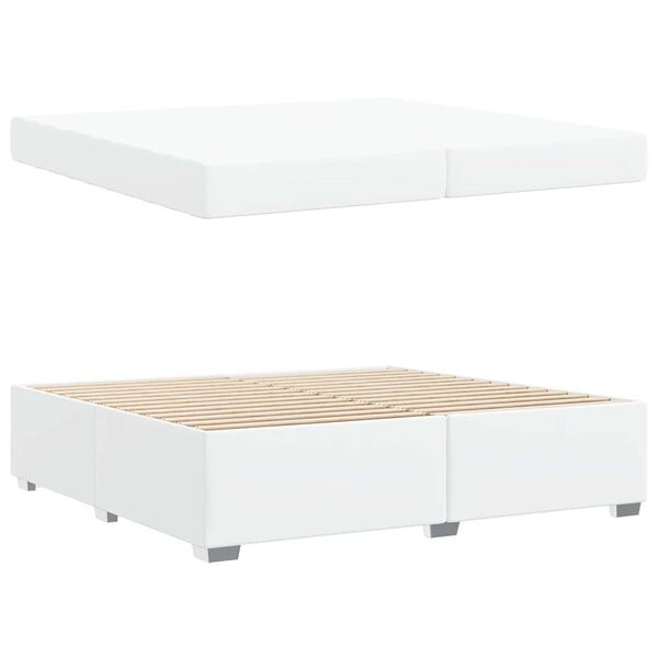 vidaXL Bettrahmen mit Matratze Wei&szlig; 200 x 200 cm Stoff