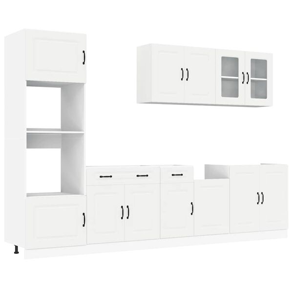 vidaXL 7-tlg. K&uuml;chenschrank-Set Kalmar Wei&szlig; Holzwerkstoff