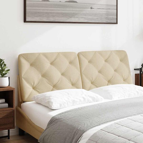 vidaXL Kopfteil-Kissen Creme 120 cm Stoff