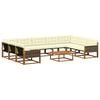 vidaXL Outdoor-Sofagarnitur 10 Stk. Natur und Creme