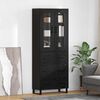 vidaXL Highboard 2 pcs Schwarz Eichen-Optik Engineered Wood und Glas