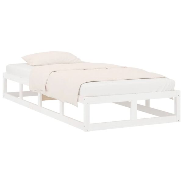 vidaXL Massivholzbett Wei&szlig; 75x190 cm