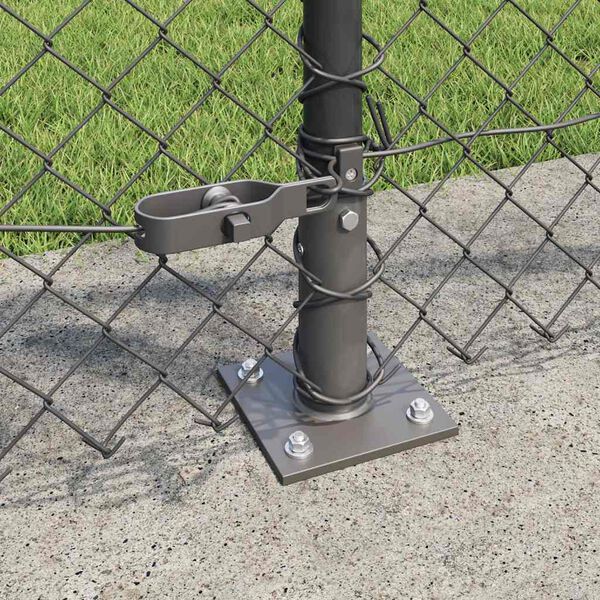 vidaXL Zaunpfosten Grau 25 x 0,8 m (40 x 40 mm Maschen) Stahl und PVC