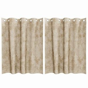 vidaXL Samtvorh&auml;nge 2 stk. Creme 140 x 140 cm Samt