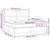 vidaXL Boxspringbett mit Matratze & LED Hellgrau 180x200 cm Stoff