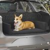 vidaXL Kofferraum-Hundebett Schwarz 110x70 cm Leinenoptik