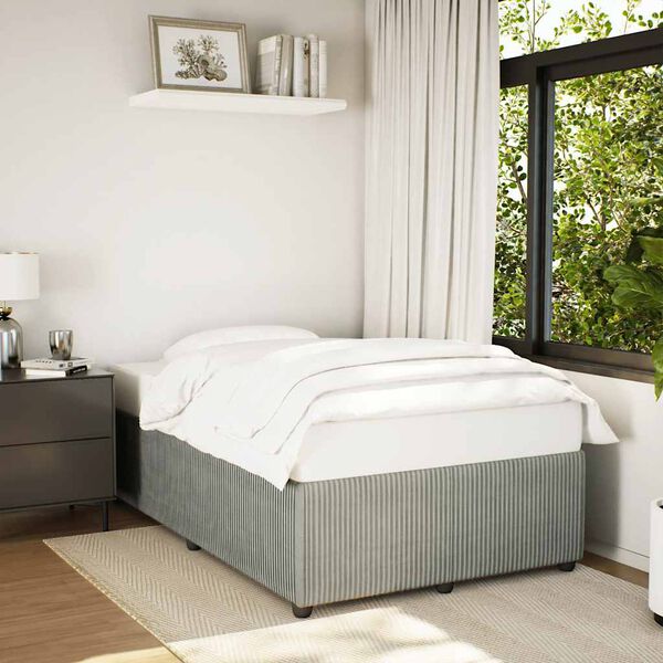 vidaXL Bettgestell ohne Matratze Hellgrau 120x190 cm Samt