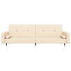 vidaXL Schlafsofa 2-Sitzer mit Hocker Creme Samt