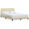 vidaXL Bettgestell ohne Matratze "Hanko" Creme 140x200 cm Stoff