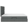 vidaXL Bett mit LED-Lichtleisten Dunkelgrau 180 x 200 cm Stoff