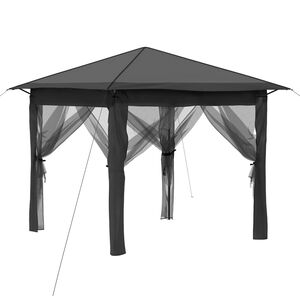 vidaXL Gazebo mit 4 Seitenw&auml;nden 2,6 x 2,6 m Hellgrau und Anthrazit