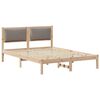 vidaXL Bettrahmen mit Kopfteil Taupe 140 x 200 cm Massives Kiefernholz