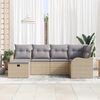 vidaXL Garten-Sofa-Set mit Kissen 6 pcs Beige und Hellgrau Poly Rattan