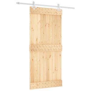vidaXL Schiebet&uuml;r 95 x 210 cm Massivkiefer (Unbehandelt)