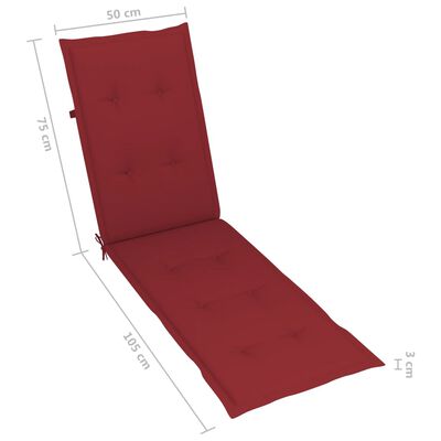 vidaXL Liegestuhl mit Fußstütze und Auflage Akazie Massivholz