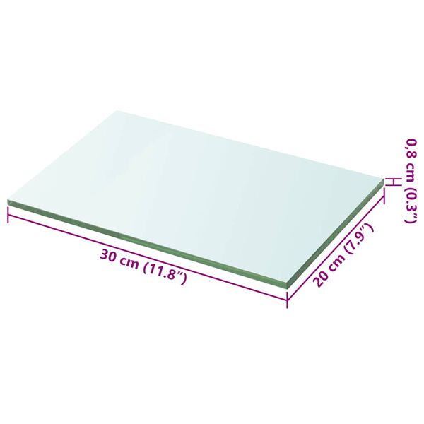vidaXL Regalb&ouml;den 2 Stk. Glas Transparent 20x30 cm
