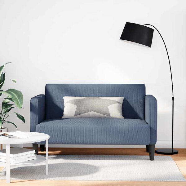 vidaXL Zweisitzer-Sofa Blau 109 cm Cordstoff