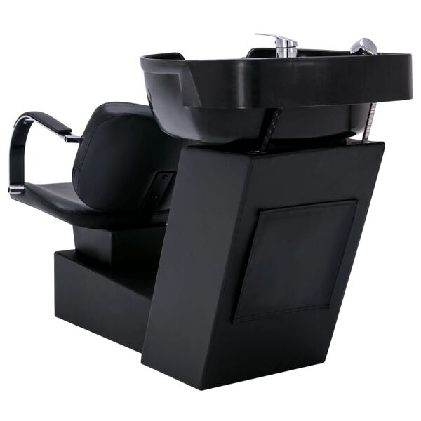 vidaXL Friseurstuhl mit Waschbecken Schwarz 137x59x82 cm Kunstleder