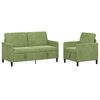 vidaXL Sofa Set mit Stauraum 2 stk. Hellgr&uuml;n Polyester
