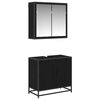 vidaXL Badezimmerm&ouml;bel-Set 2 Stk. Schwarz Eichen-Optik Holzwerkstoff
