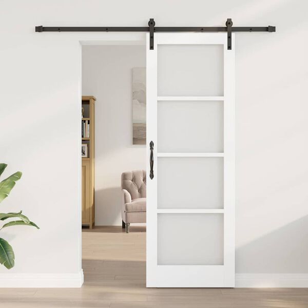 vidaXL Schiebet&uuml;r ORKDAL Wei&szlig; und Schwarz 73,5 x 211 cm