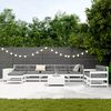 vidaXL 10-tlg. Garten-Sofagarnitur Wei&szlig; Massivholz Kiefer