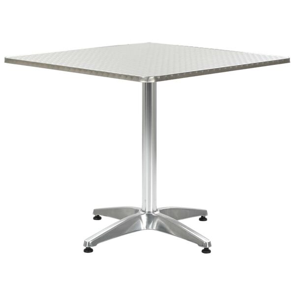 vidaXL Gartentisch Silbern 80x80x70 cm Aluminium